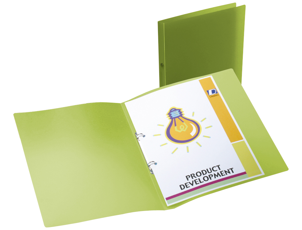 CARPETA LIDERPAPEL 2 ANILLAS REDONDAS MINI 15 MM 49073 POLIPROPILENO DIN A4 VERDE TRANSLUCIDO