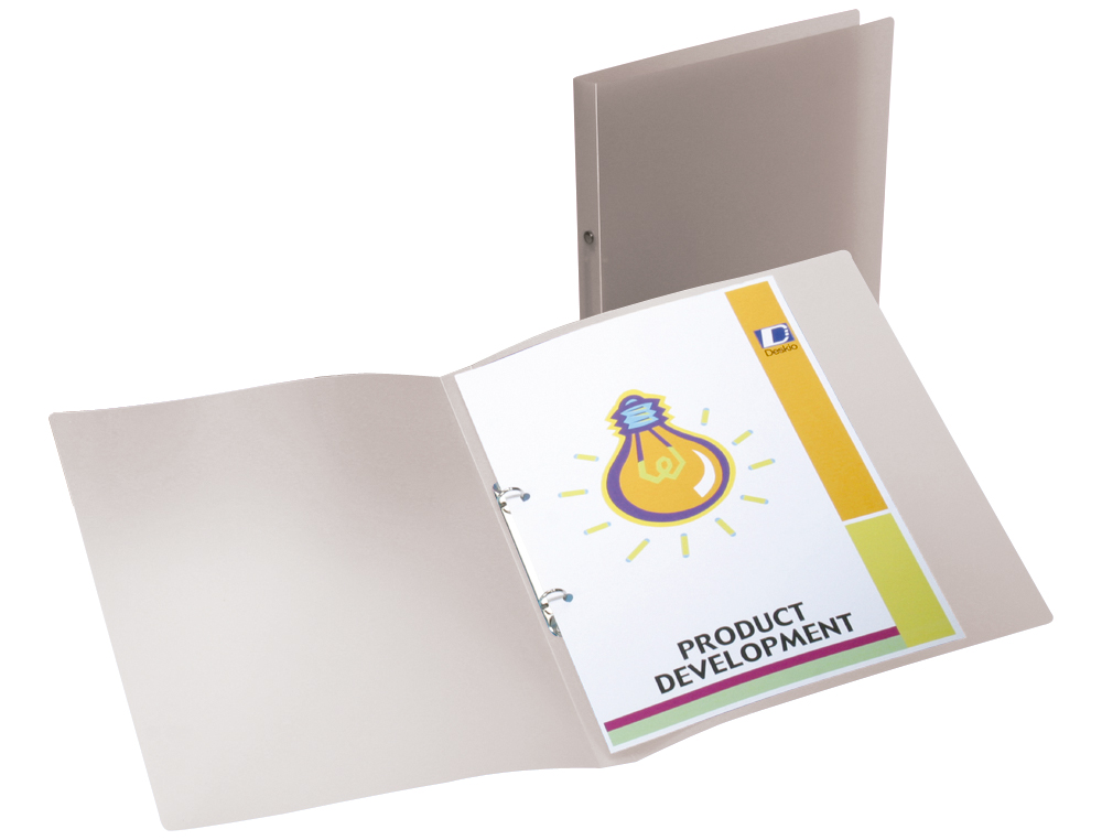 CARPETA LIDERPAPEL 2 ANILLAS REDONDAS MINI 15 MM 49074 POLIPROPILENO DIN A4 TRANSPARENTE