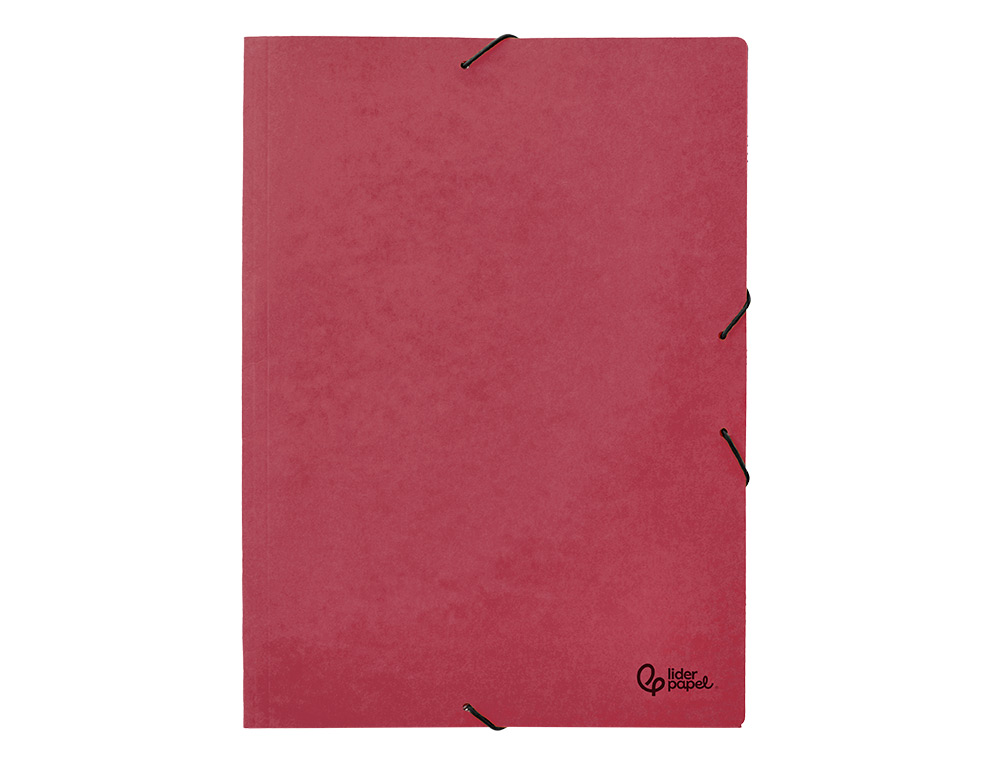 CARPETA LIDERPAPEL GOMAS A3 3 SOLAPAS CARTON PRESPAN ROJA