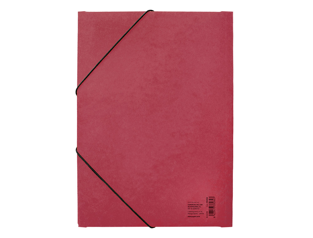 CARPETA LIDERPAPEL GOMAS A3 3 SOLAPAS CARTON PRESPAN ROJA