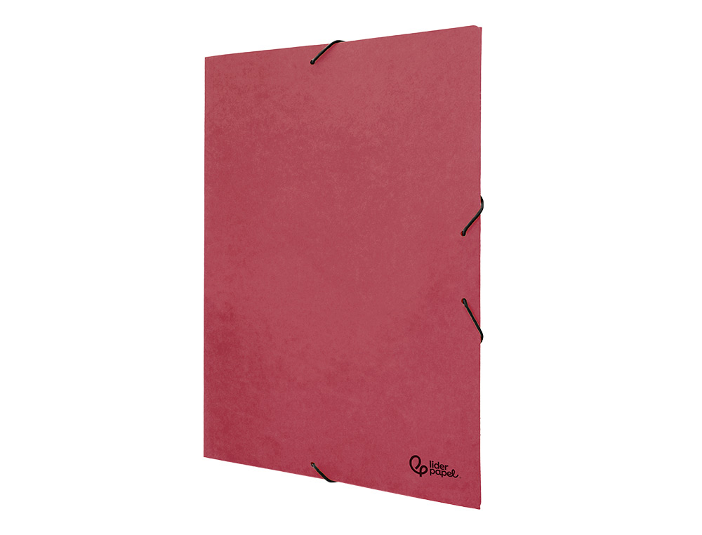CARPETA LIDERPAPEL GOMAS A3 3 SOLAPAS CARTON PRESPAN ROJA