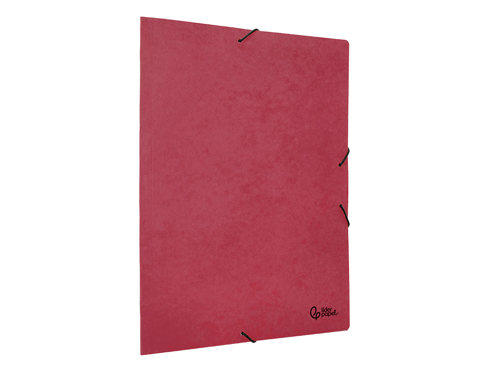 CARPETA LIDERPAPEL GOMAS A3 3 SOLAPAS CARTON PRESPAN ROJA