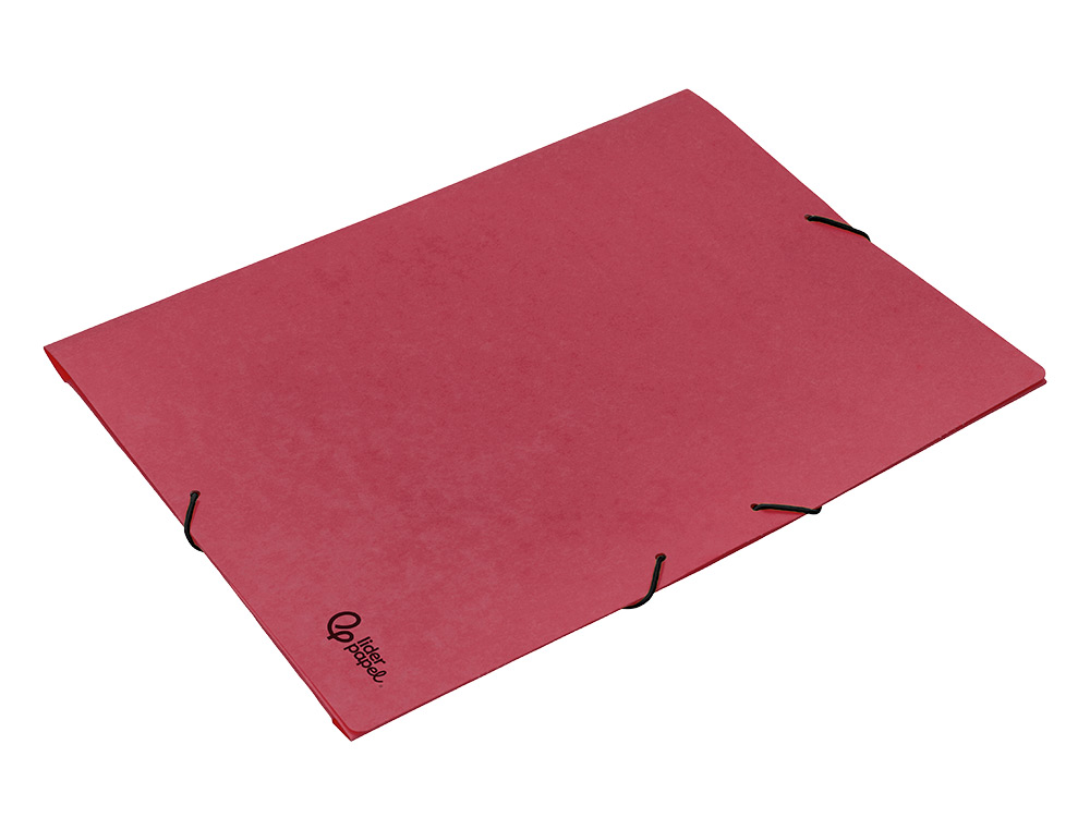 CARPETA LIDERPAPEL GOMAS A3 3 SOLAPAS CARTON PRESPAN ROJA