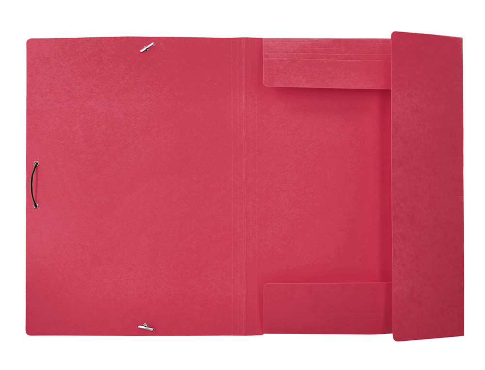 CARPETA LIDERPAPEL GOMAS A3 3 SOLAPAS CARTON PRESPAN ROJA