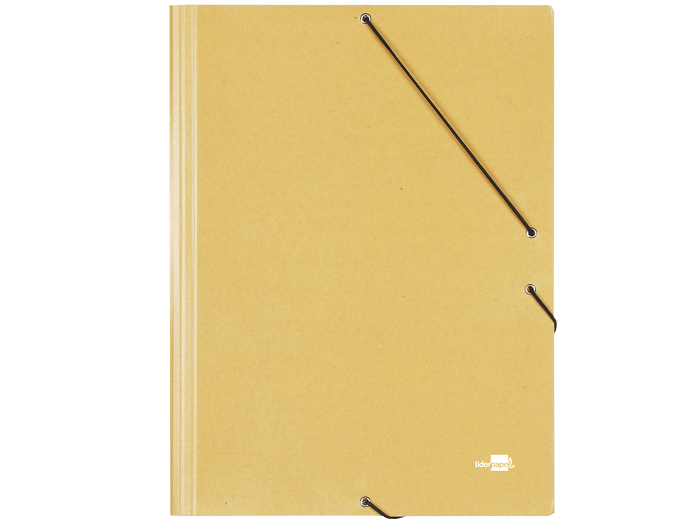CARPETA LIDERPAPEL GOMAS A3 3 SOLAPAS CARTON PRESPAN AMARILLA