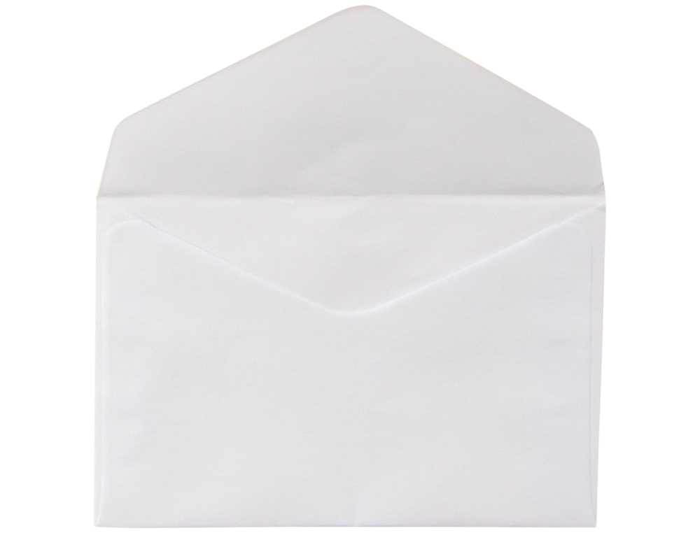 SOBRE LIDERPAPEL N.21 BLANCO C6 114X162 MM ENGOMADO SOLAPA DE PICO CAJA DE 500 UNIDADES