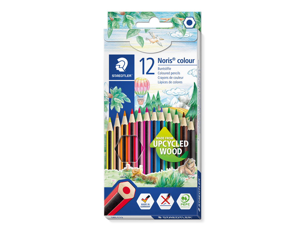 LAPICES DE COLORES STAEDTLER NORIS COLOUR SLIM TRIANGULAR CAJA DE 12 COLORES SURTIDOS