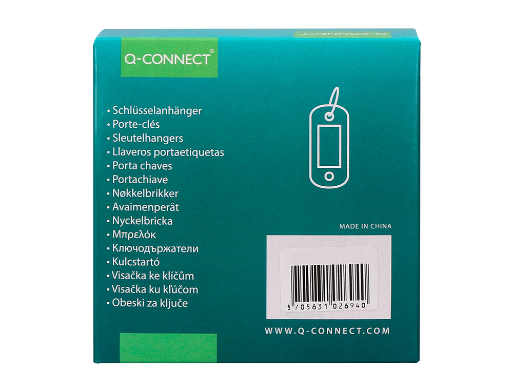 LLAVERO PORTAETIQUETAS Q-CONNECT COLOR NEGRO EXPOSITOR DE 100 UNIDADES