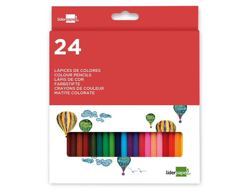 LAPICES DE COLORES LIDERPAPEL CAJA DE 24 UNIDADES COLORES SURTIDOS