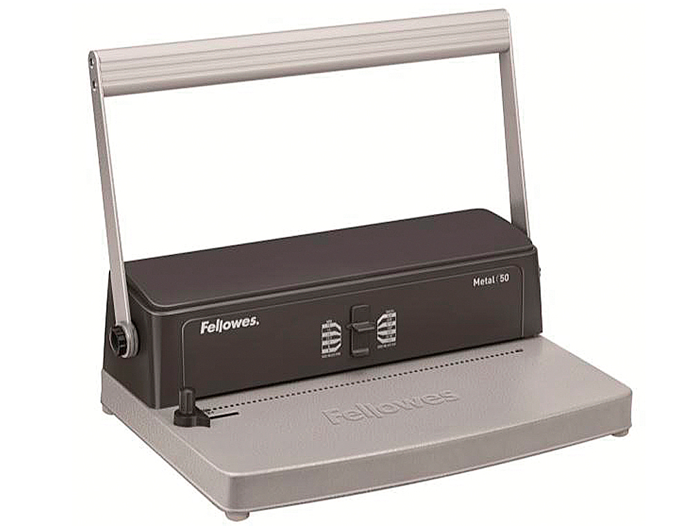 ENCUADERNADORA PARA ESPIRAL METALICA FELLOWES ESP 50 PERFORA 12 HOJAS TAMAÑO A4 ENCUADERNA HASTA 450 HOJAS