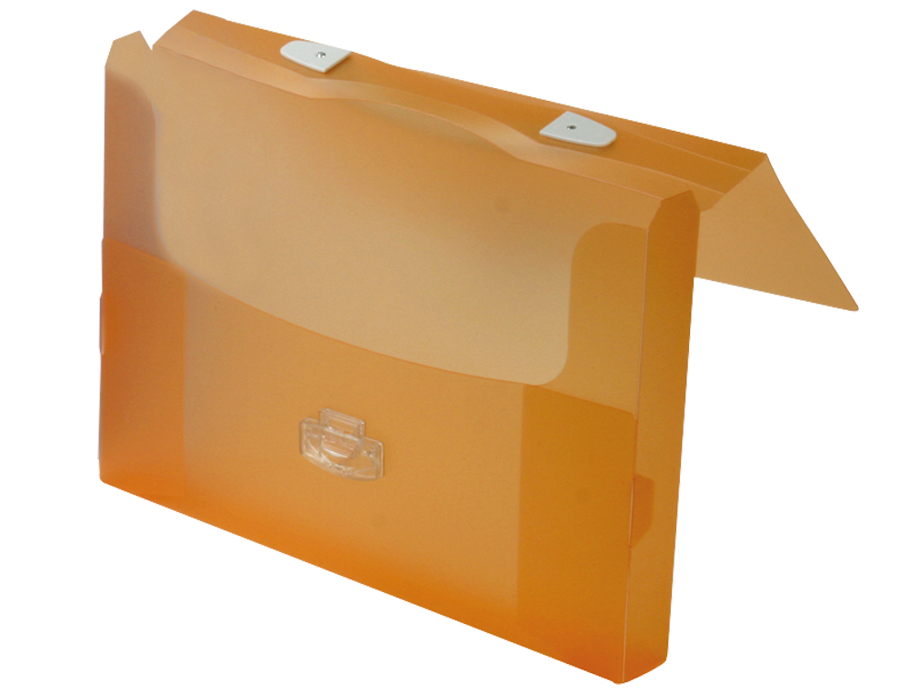 CARPETA BEAUTONE PORTADOCUMENTOS BROCHE POLIPROPILENO DIN A4 NARANJA TRANSPARENTE