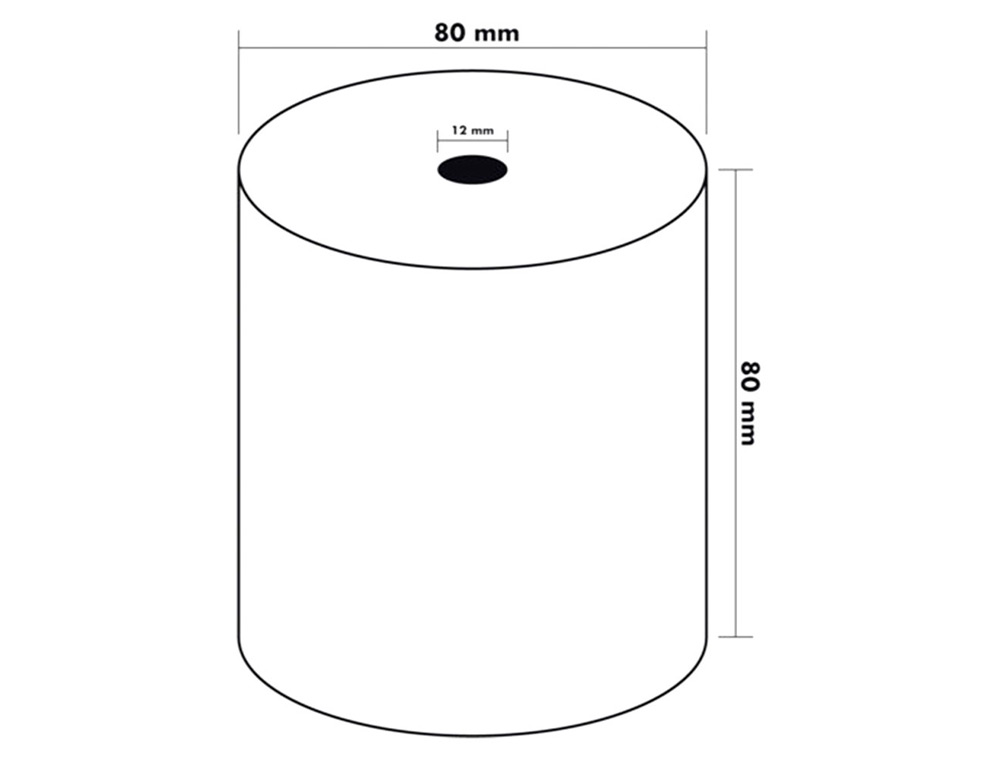 ROLLO SUMADORA TERMICO Q-CONNECT 80 MM ANCHO X 80 MM DIAMETRO SIN BISFENOL A