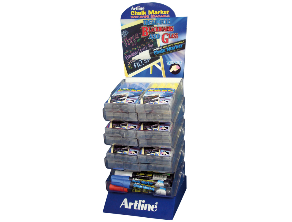 ROTULADOR ARTLINE PIZARRA VERDE NEGRA EPW-4 EXPOSITOR DE 48 UNIDADES COLORES SURTIDOS