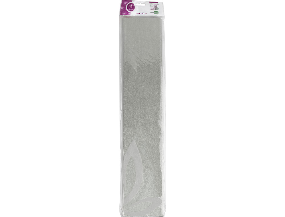 PAPEL CRESPON LIDERPAPEL 50 CM X 2.5M METALIZADO PLATA