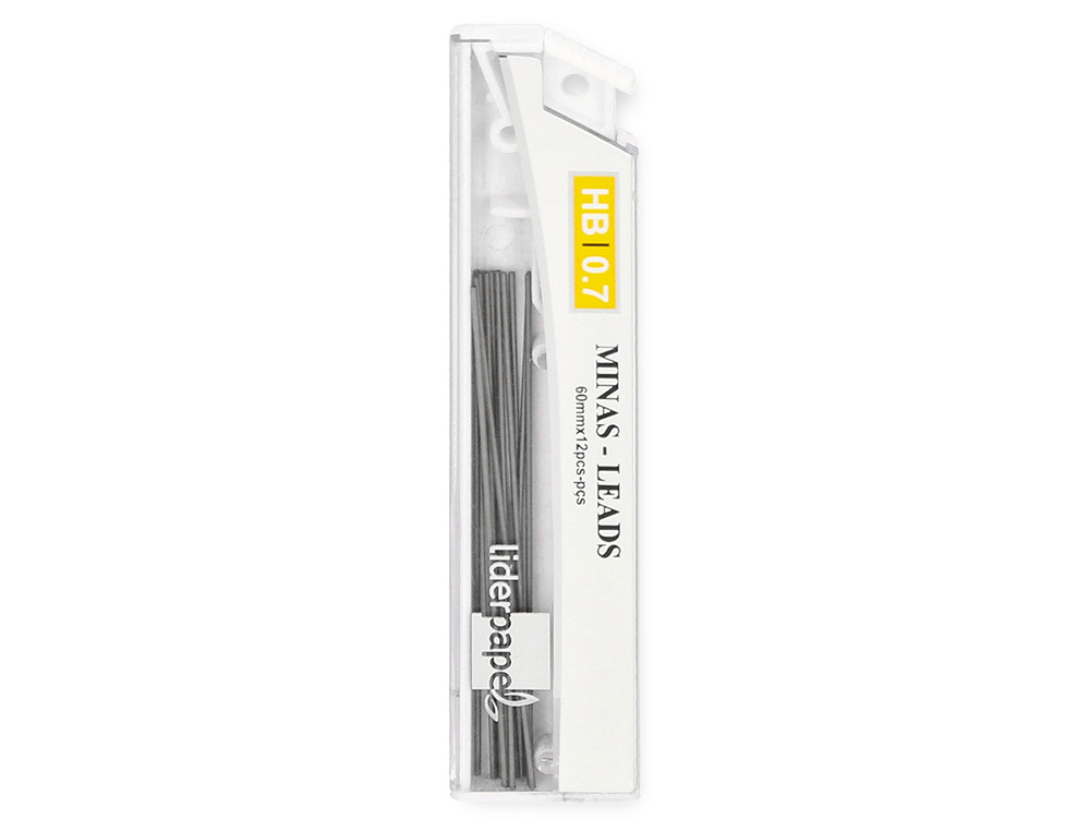 MINAS LIDERPAPEL GRAFITO 0,7 MM HB TUBO DE 12 MINAS LONGITUD 60 MM