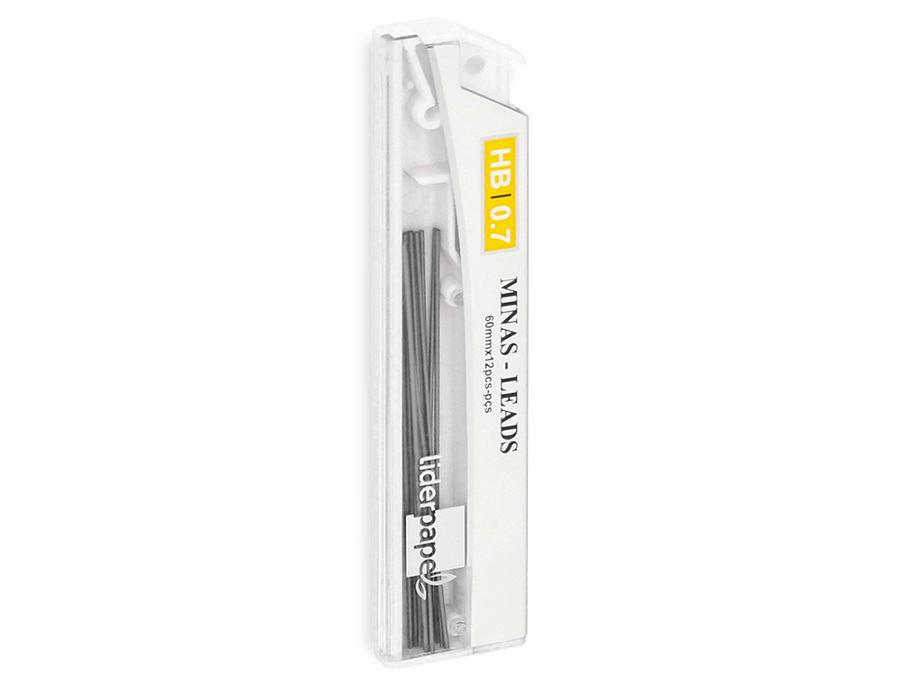 MINAS LIDERPAPEL GRAFITO 0,7 MM HB TUBO DE 12 MINAS LONGITUD 60 MM
