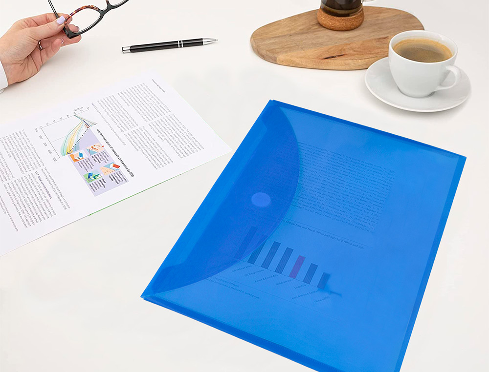 CARPETA LIDERPAPEL DOSSIER A4 CIERRE DE VELCRO AZUL