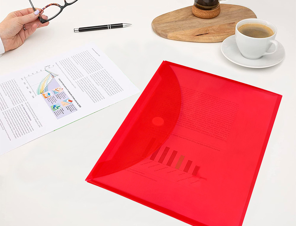 CARPETA LIDERPAPEL DOSSIER A4 CIERRE DE VELCRO ROJA