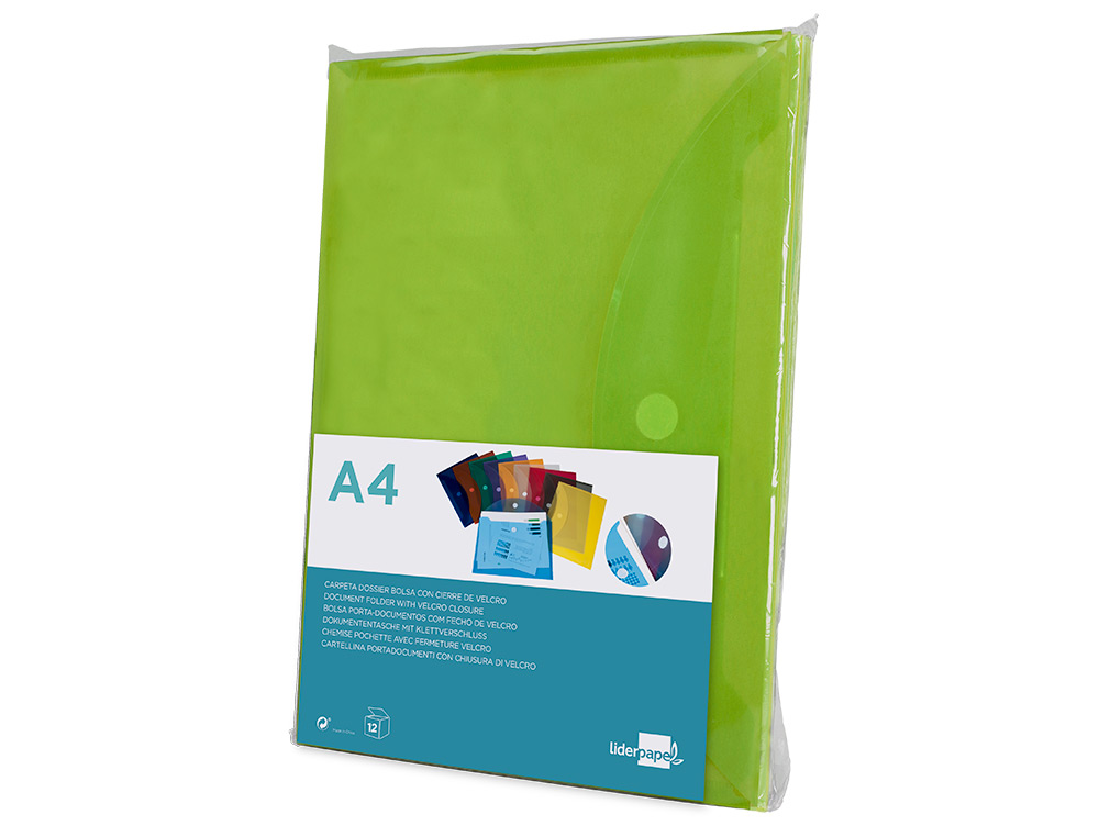 CARPETA LIDERPAPEL DOSSIER A4 CIERRE DE VELCRO VERDE