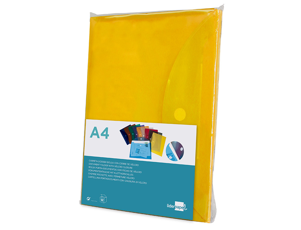 CARPETA LIDERPAPEL DOSSIER A4 CIERRE DE VELCRO AMARILLA
