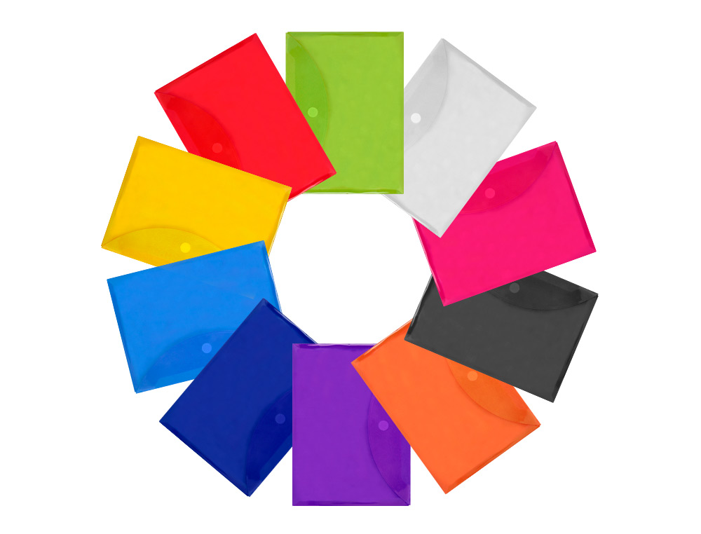 CARPETA LIDERPAPEL DOSSIER A4 CIERRE DE VELCRO COLORES SURTIDOS PACK 10+2 GRATIS