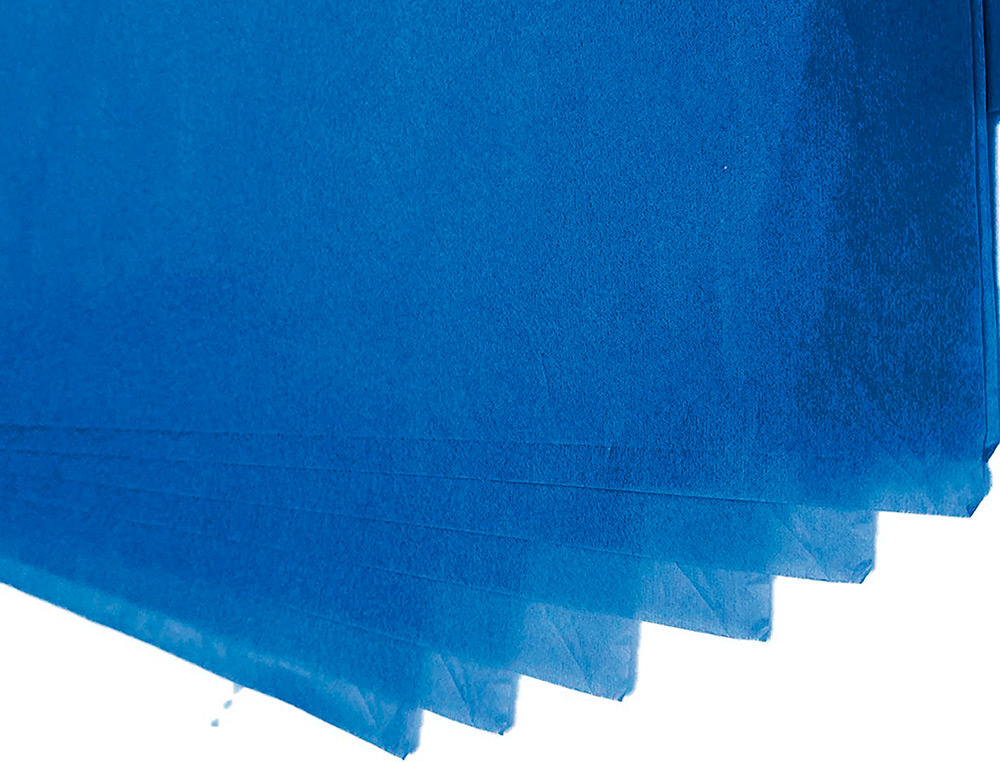 PAPEL SEDA LIDERPAPEL 52X76CM 18G/M2 BOLSA DE 5 HOJAS AZUL