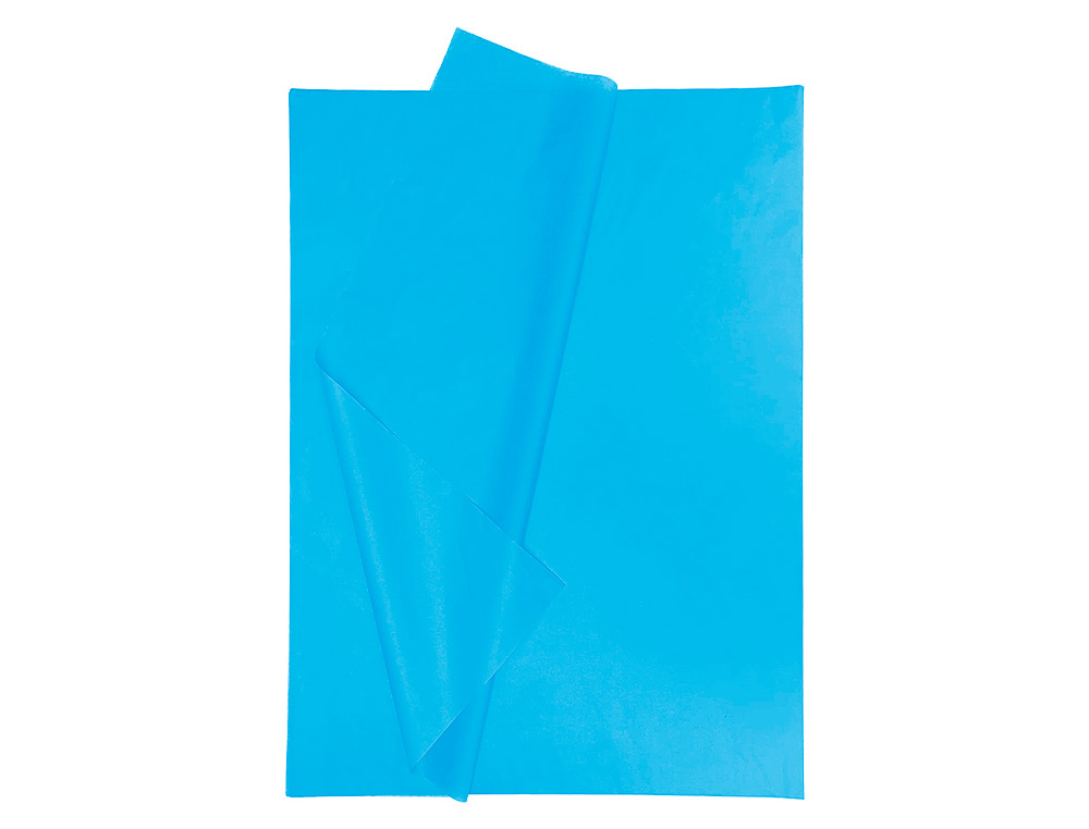 PAPEL SEDA LIDERPAPEL 52X76CM 18G/M2 BOLSA DE 5 HOJAS CELESTE