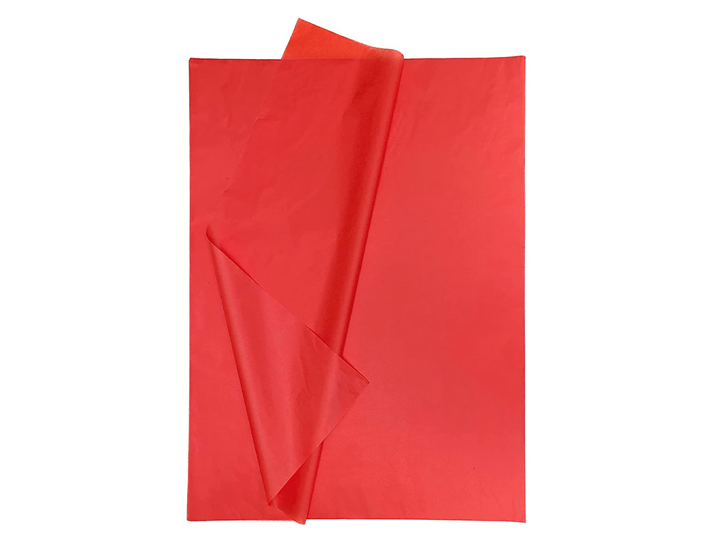 PAPEL SEDA LIDERPAPEL 52X76CM 18G/M2 BOLSA DE 5 HOJAS ROJO