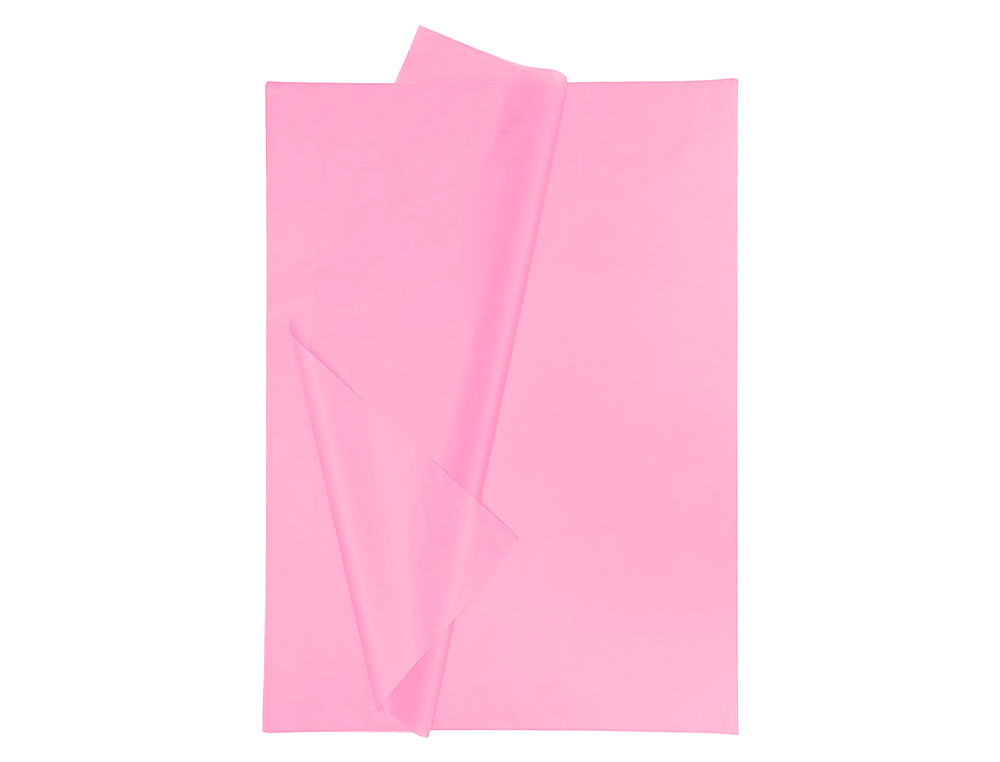 PAPEL SEDA LIDERPAPEL 52X76CM 18G/M2 BOLSA DE 5 HOJAS ROSA