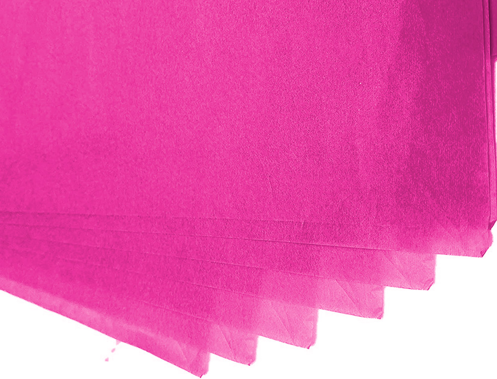 PAPEL SEDA LIDERPAPEL 52X76CM 18G/M2 BOLSA DE 5 HOJAS ROSA FUERTE