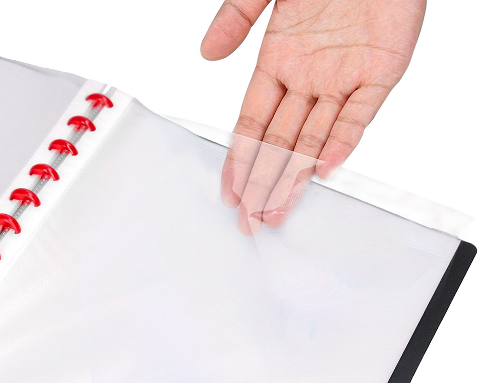 CARPETA LIDERPAPEL DIN A4 CON 20 FUNDAS INTERCAMBIABLES COLOR NEGRO