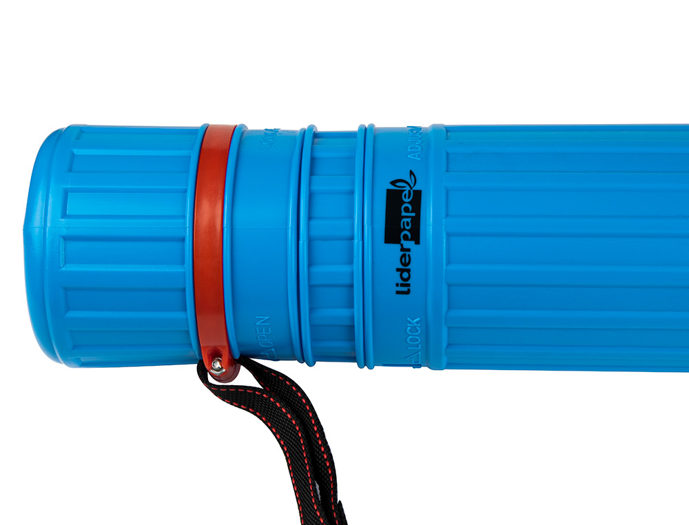 PORTAPLANOS PLASTICO LIDERPAPEL DIAMETRO 9 CM EXTENSIBLE HASTA 125 CM AZUL