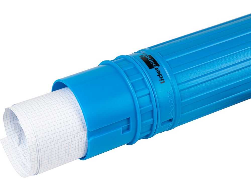 PORTAPLANOS PLASTICO LIDERPAPEL DIAMETRO 9 CM EXTENSIBLE HASTA 125 CM AZUL