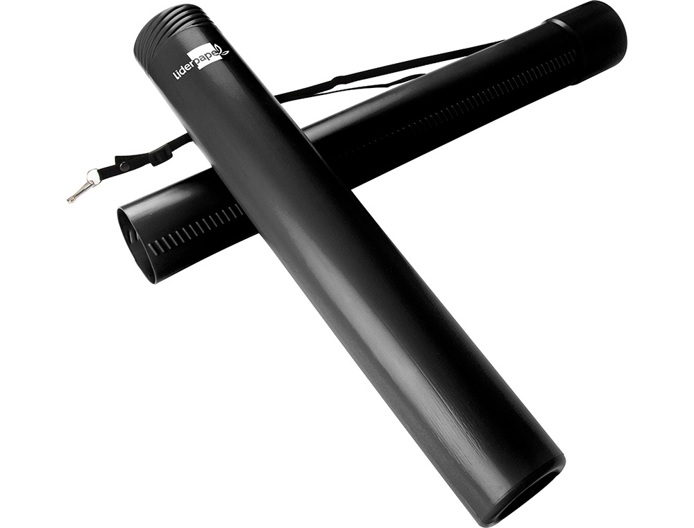 PORTAPLANOS PLASTICO LIDERPAPEL DIAMETRO 6 CM EXTENSIBLE HASTA 80 NEGRO