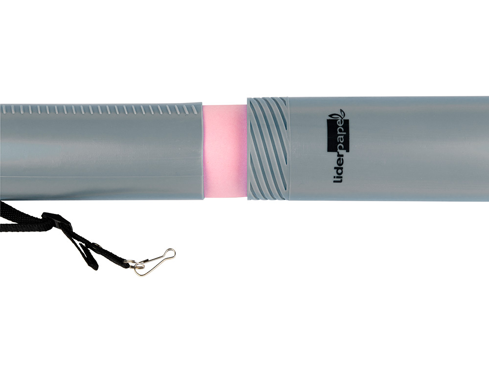 PORTAPLANOS PLASTICO LIDERPAPEL DIAMETRO 6 CM EXTENSIBLE HASTA 80 GRIS