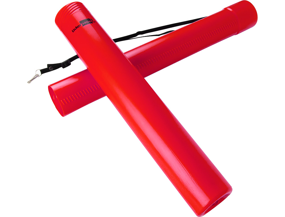 PORTAPLANOS PLASTICO LIDERPAPEL DIAMETRO 6 CM EXTENSIBLE HASTA 80 ROJO