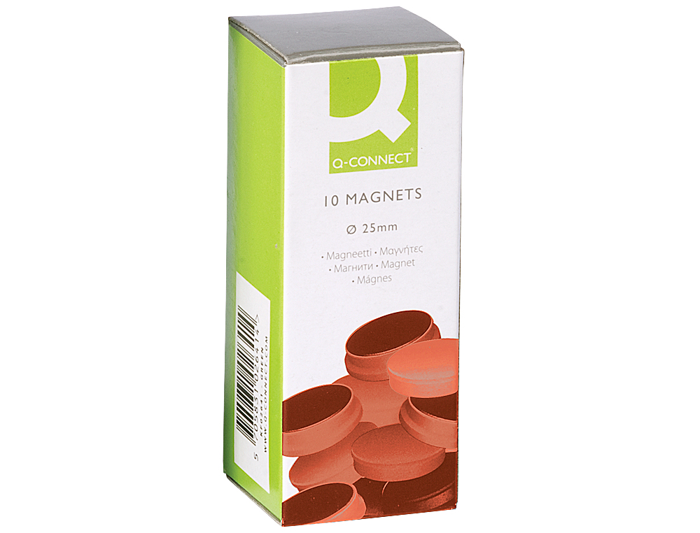IMAN PARA SUJECION Q-CONNECT IDEAL PARA PIZARRAS MAGNETICAS20 MM ROJO CAJA DE 10 UNIDADES