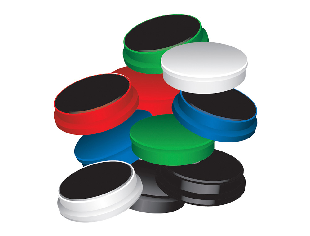 IMAN PARA SUJECION Q-CONNECT IDEAL PARA PIZARRAS MAGNETICAS25 MM COLORES SURTIDOS CAJA DE 10 UNIDADES