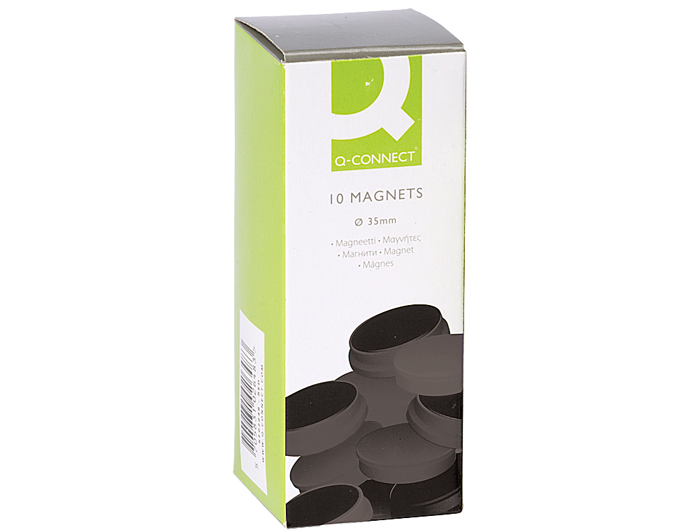 IMAN PARA SUJECION Q-CONNECT IDEAL PARA PIZARRAS MAGNETICAS35 MM NEGRO CAJA DE 10 UNIDADES