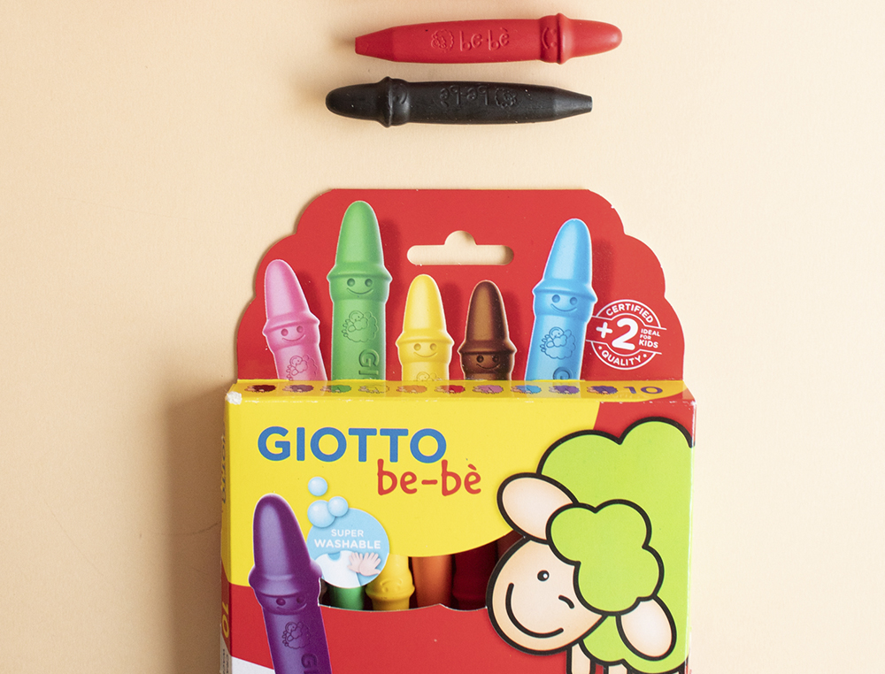 LAPICES CERA GIOTTO SUPER BEBE CAJA DE 10 COLORES SURTIDOS + SACAPUNTAS