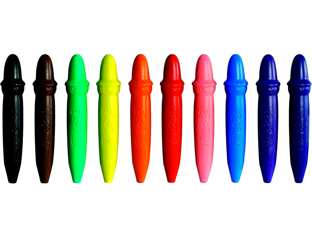 LAPICES CERA GIOTTO SUPER BEBE CAJA DE 10 COLORES SURTIDOS + SACAPUNTAS