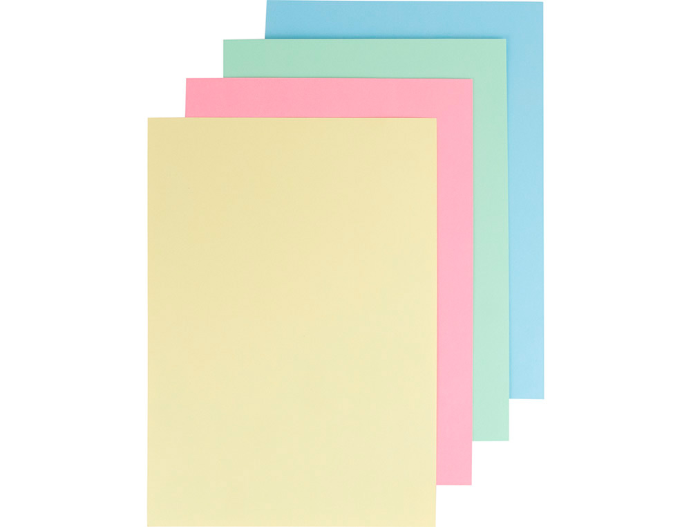 CARTULINA LIDERPAPEL A4 180G/M2 4 COLORES SURTIDOS PAQUETE DE 100 HOJAS