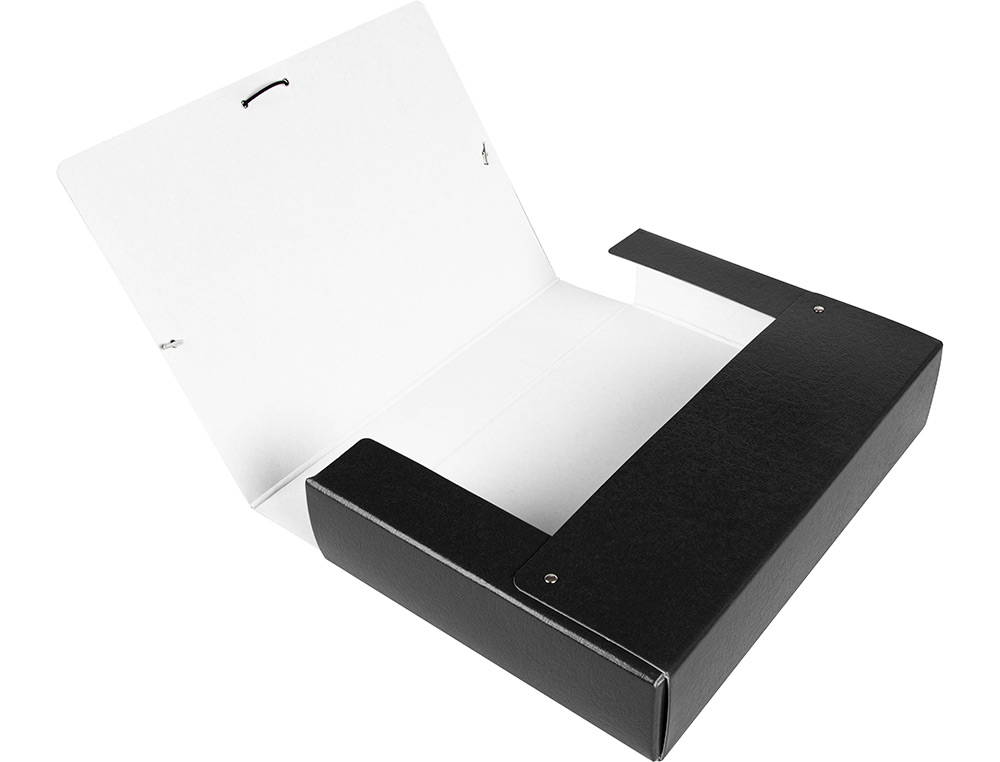 CARPETA PROYECTOS LIDERPAPEL FOLIO LOMO 70MM CARTON GOFRADO NEGRA