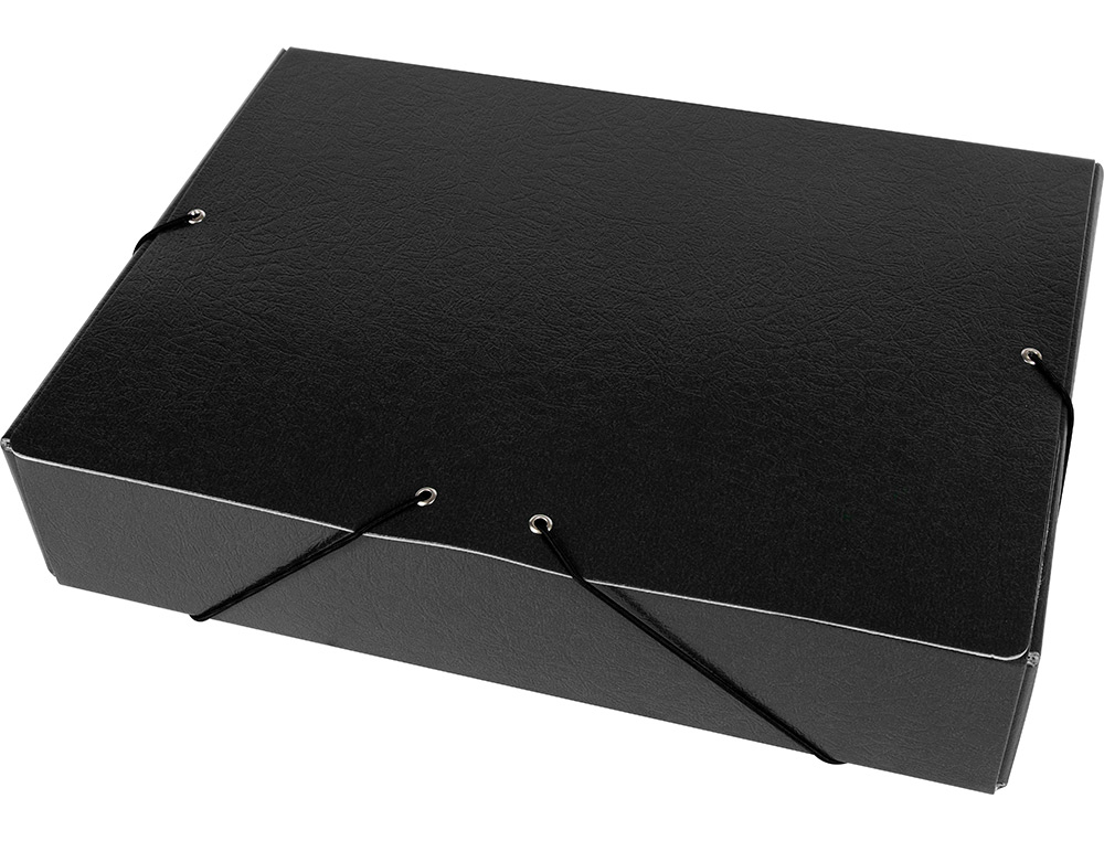CARPETA PROYECTOS LIDERPAPEL FOLIO LOMO 70MM CARTON GOFRADO NEGRA