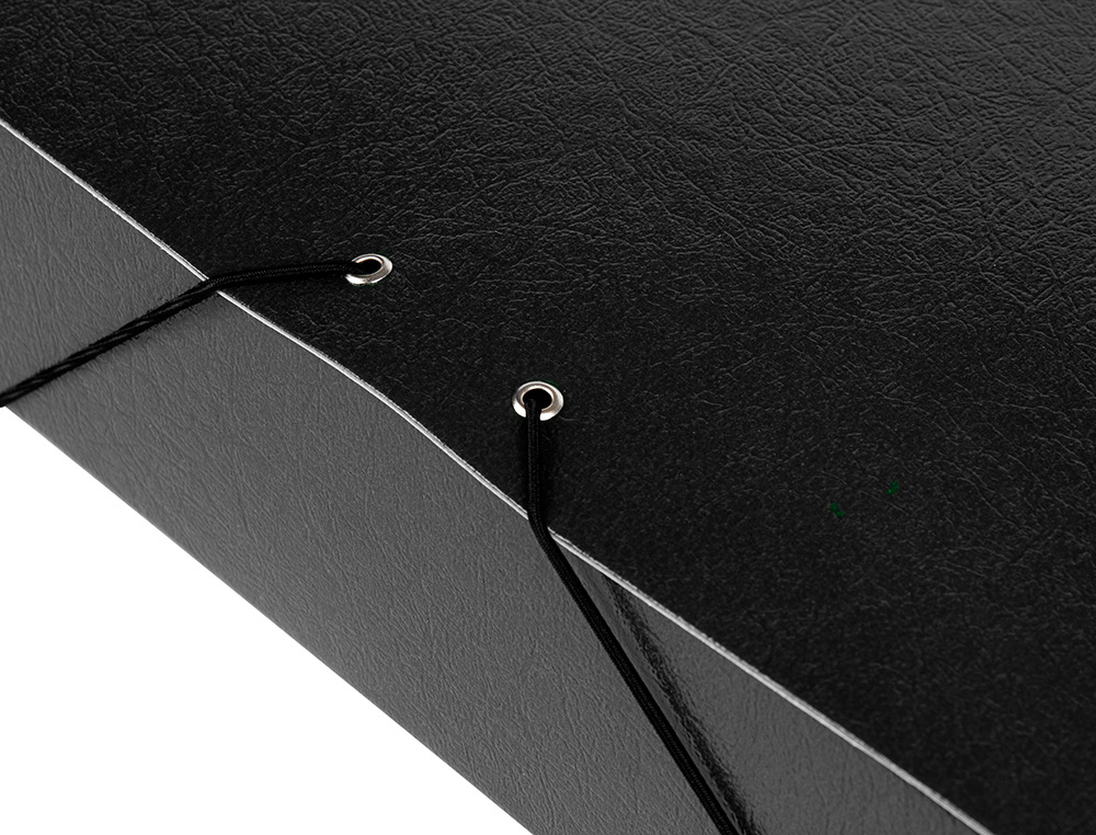 CARPETA PROYECTOS LIDERPAPEL FOLIO LOMO 70MM CARTON GOFRADO NEGRA