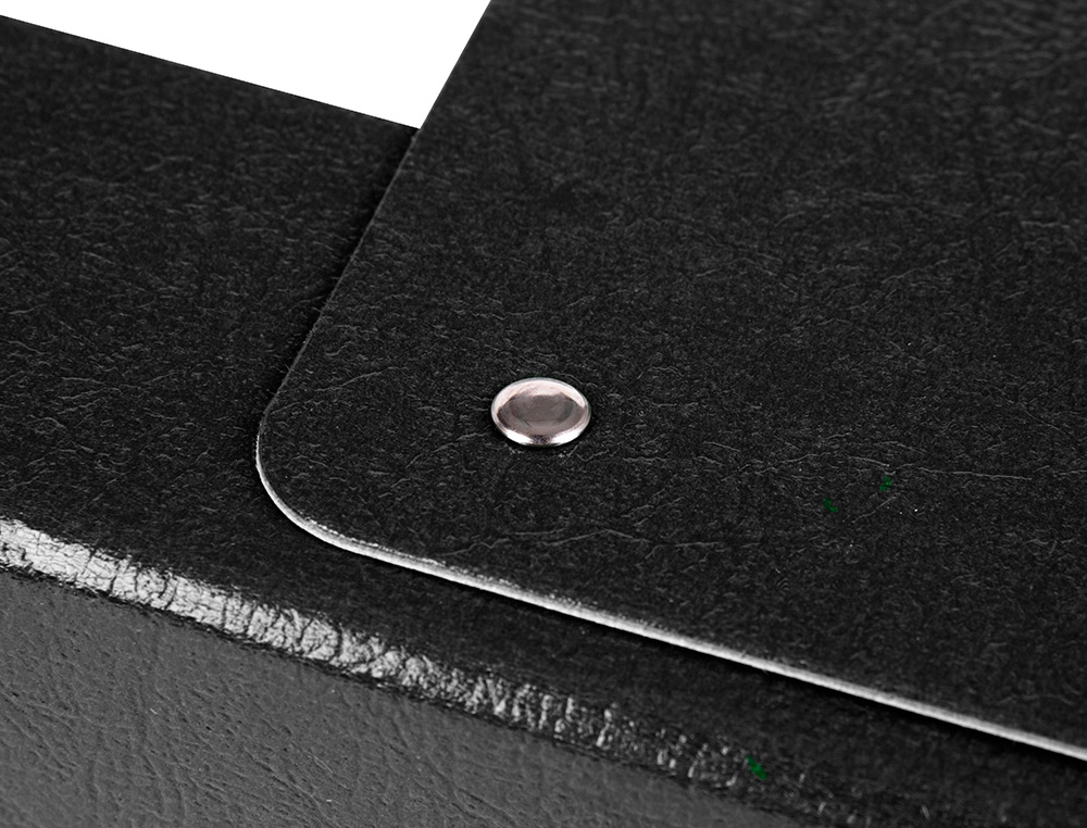 CARPETA PROYECTOS LIDERPAPEL FOLIO LOMO 70MM CARTON GOFRADO NEGRA