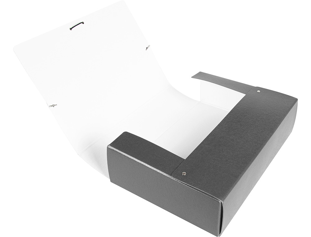 CARPETA PROYECTOS LIDERPAPEL FOLIO LOMO 90MM CARTON GOFRADO GRIS