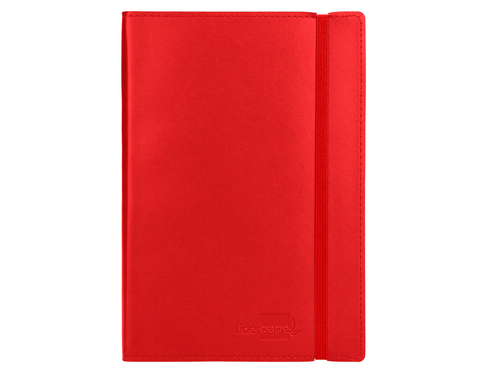 LIBRETA INDICE LIDERPAPEL SIMILPIEL A7 120 HOJAS 70G/M2 COLOR ROJO
