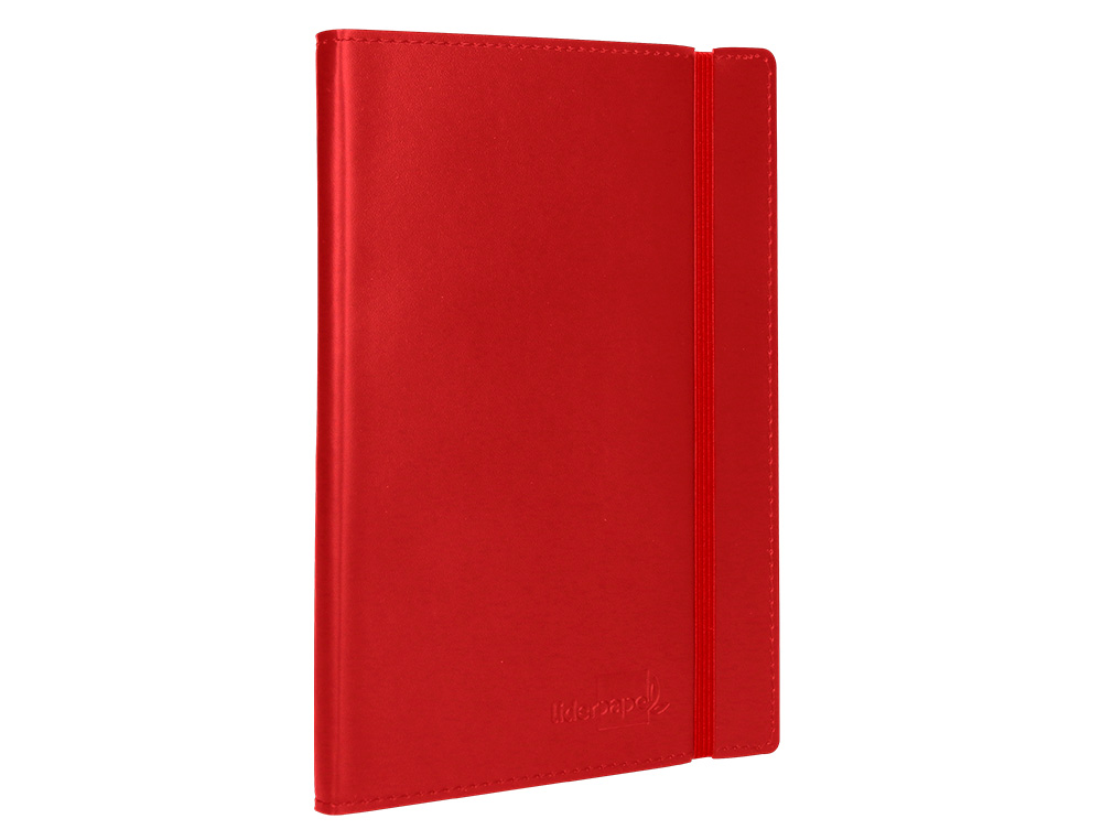 LIBRETA INDICE LIDERPAPEL SIMILPIEL A7 120 HOJAS 70G/M2 COLOR ROJO