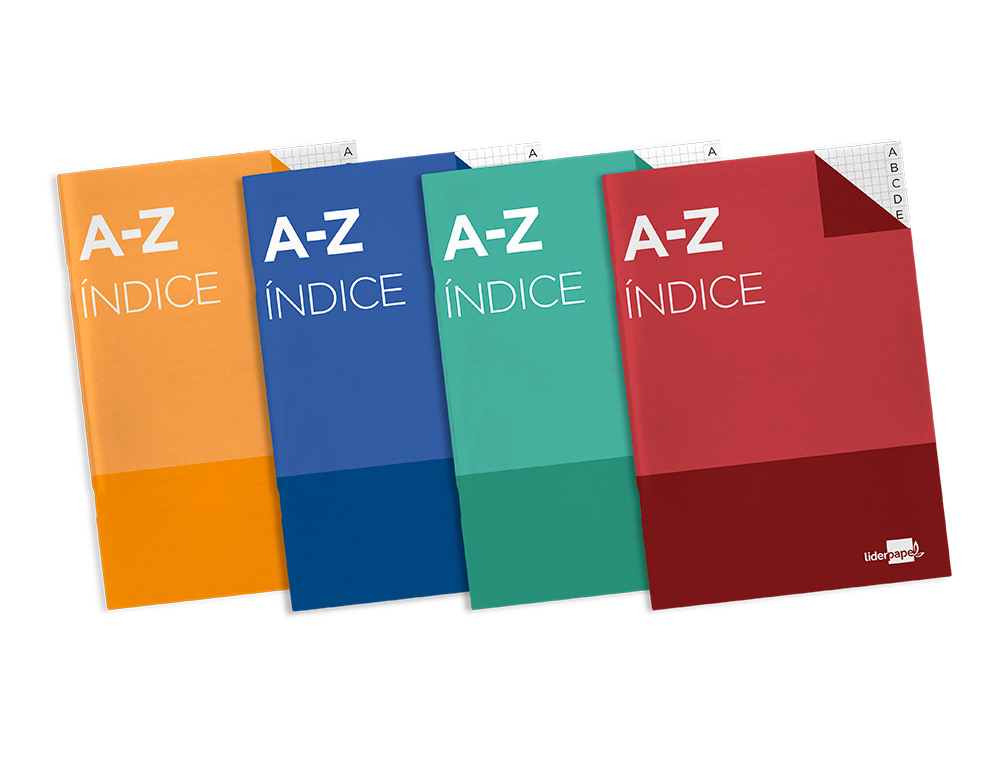 INDICE LIDERPAPEL TAPA CARTONCILLO CUARTO 24 HOJAS 70G/M2 COLORES SURTIDOS